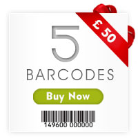 Buy 5 barcodes in £45 only